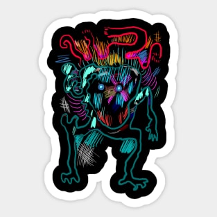 Abstract trash leprechaun / colorbomb Sticker